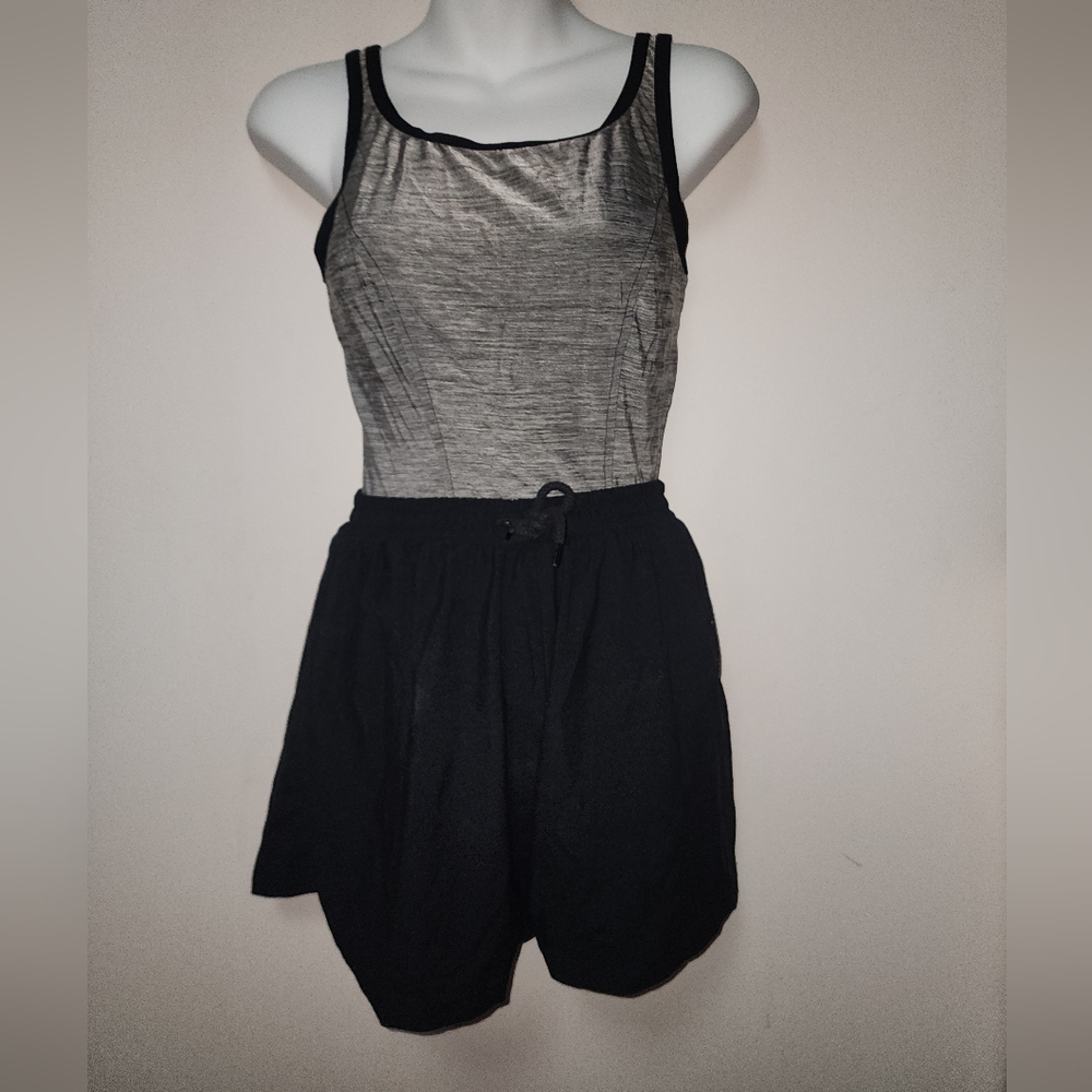 Jantzen Vintage  Swimsuit One Piece Swimsuit Womens Black Gray Size 10